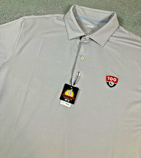 NEW JOHNNIE-O Mens Large Birdie Solid Jersey Performance Polo Seal Gray W/Logo