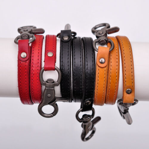 23.5" Handmade BK Leather Strap Trucker Biker Key Jean Wallet Chain Trigger Hook - Picture 9 of 9