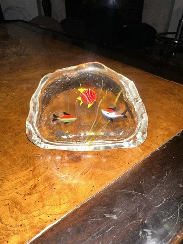 Vintage Murano Style UnmarkedArt Glass Fish Aquarium Paperweight  Fish Sculpture