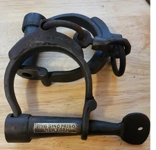 Sing Sing Prison New York Working Cast Iron Handcuffs & Key