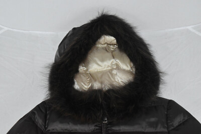 Prada Dark Brown Black Down Quilted Jacket Coat Fur Hood Prada Dark Brown Black Down Quilted Jacket Coat Fur Hood