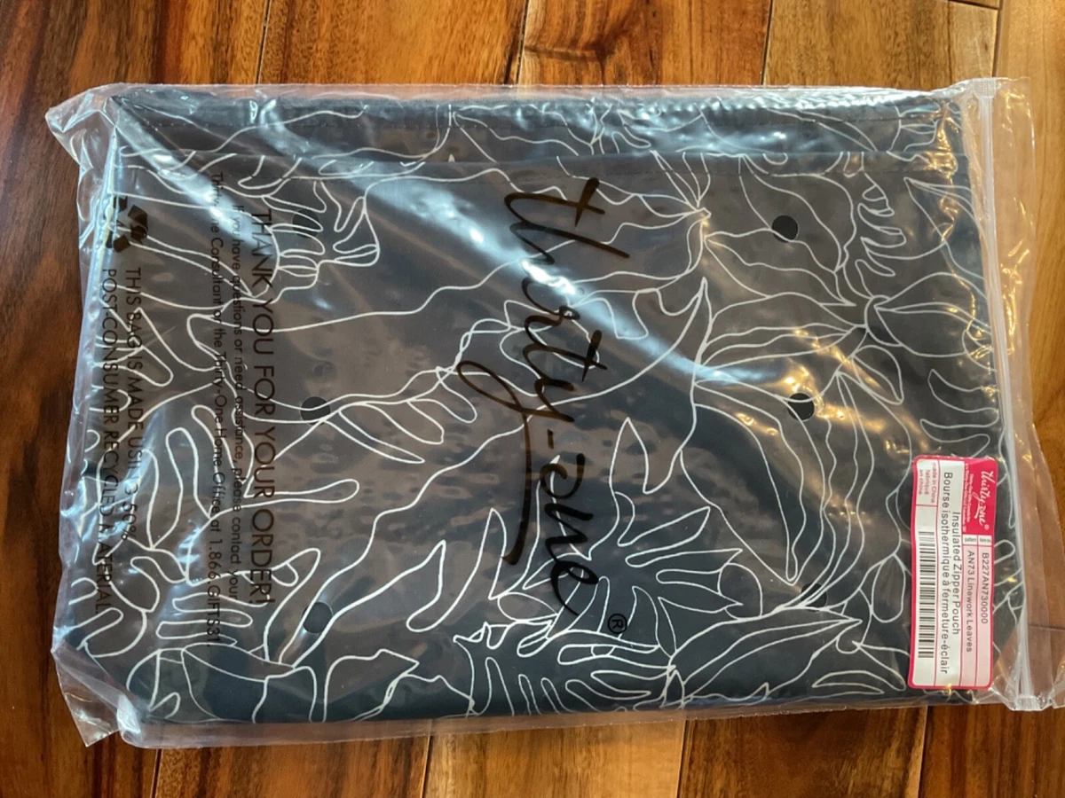 New Thirty-One Insulated Zipper Pouch “Linework Leaves” NWT | eBay