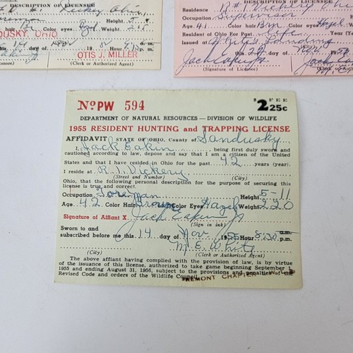 1949 1950 1951 1953 1955 OHIO RESIDENT HUNTING LICENSE LOT - Picture 8 of 8