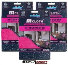 Image of 3x Minky M Cloth Hi-Tech Duster Microfibre Cloth for Sparkling Clean Surfaces