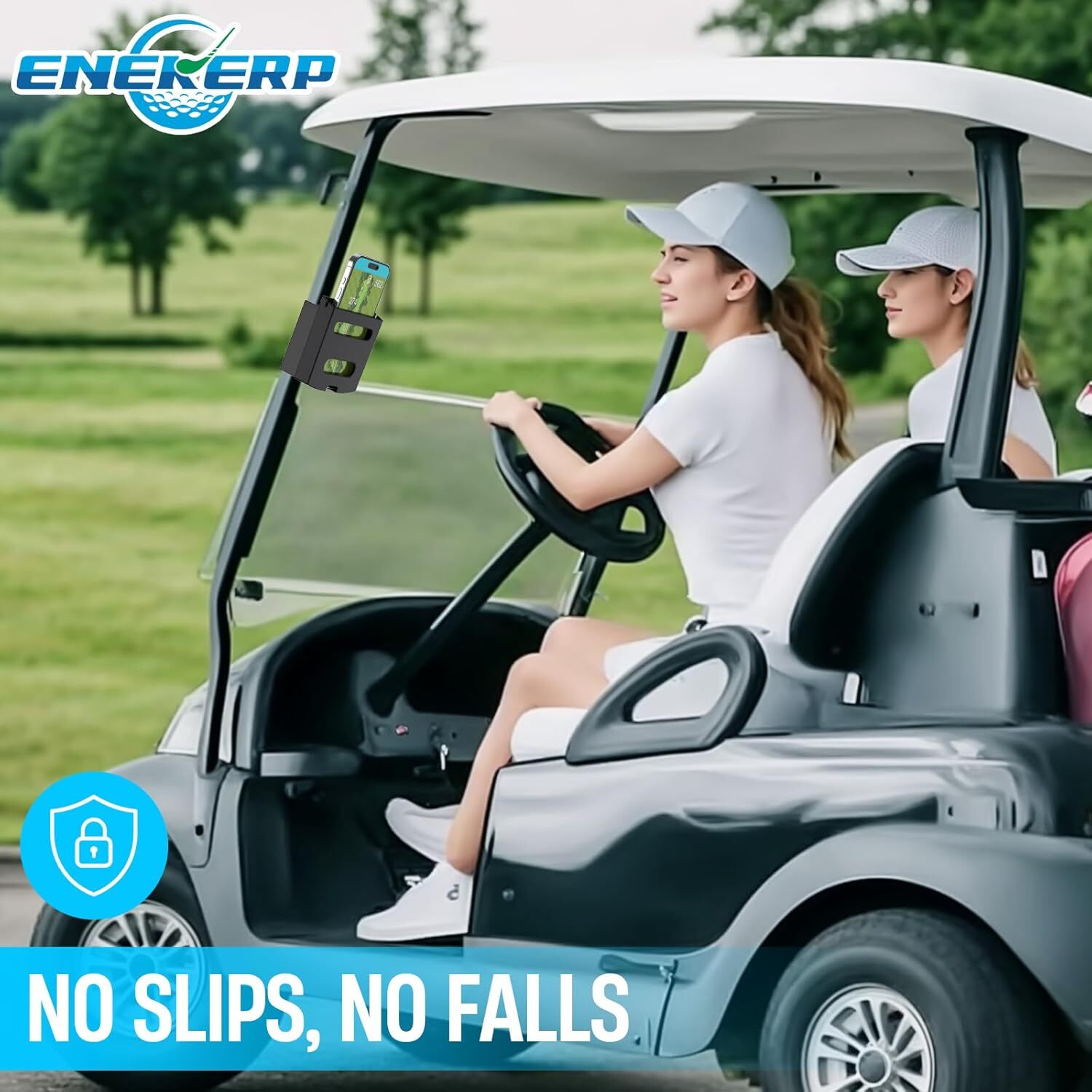 Golf Cart Phone Holder Mount Compatible with EZGO/Club Car/Yamaha, Compatible wi