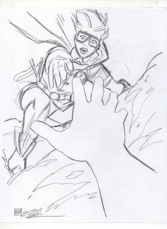 Batman The Dark Knight Returns Robin Carrie Kelley PENCIL SKETCH by Tim Shinn