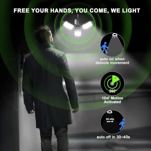 Plug in motion sensor light for garage outlet