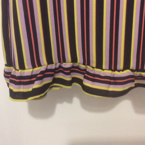 Papaya Black Yellow Purple Striped Frill Strappy Camisole Top UK 12 - Picture 5 of 7
