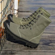 New Men's High Top canvas shoes casual Soft sole Boots Outdoor non-slip boots