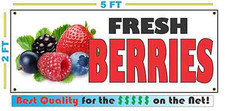 Full Color FRESH BERRIES BANNER Sign NEW XL Larger Size Best Quality for the  