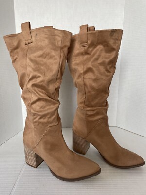 ダウンジャケット・コート Knee High Brown Suede Boots s-l400.jpg