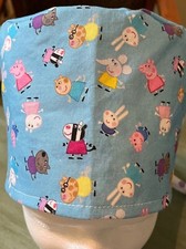 Peppa pig dots reversible Adult Skull/Chemo Surgical Scrub Hat/Cap 