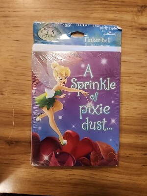Disney Hallmark Tinker Bell Pixie Dust Birthday Party Invitations Set Of 8 NIP