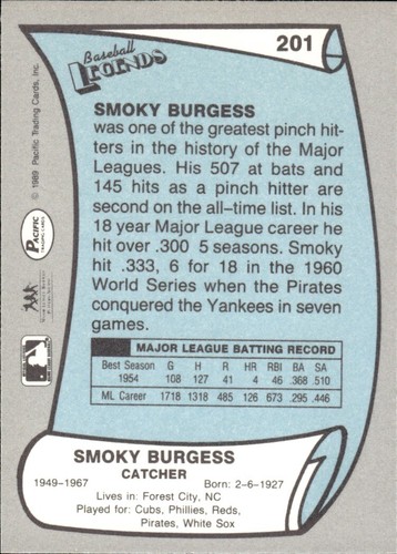 1988 and 1989 Pacific Baseball Legends MLB Set Break #1-#220 — You Choose! - Picture 399 of 441