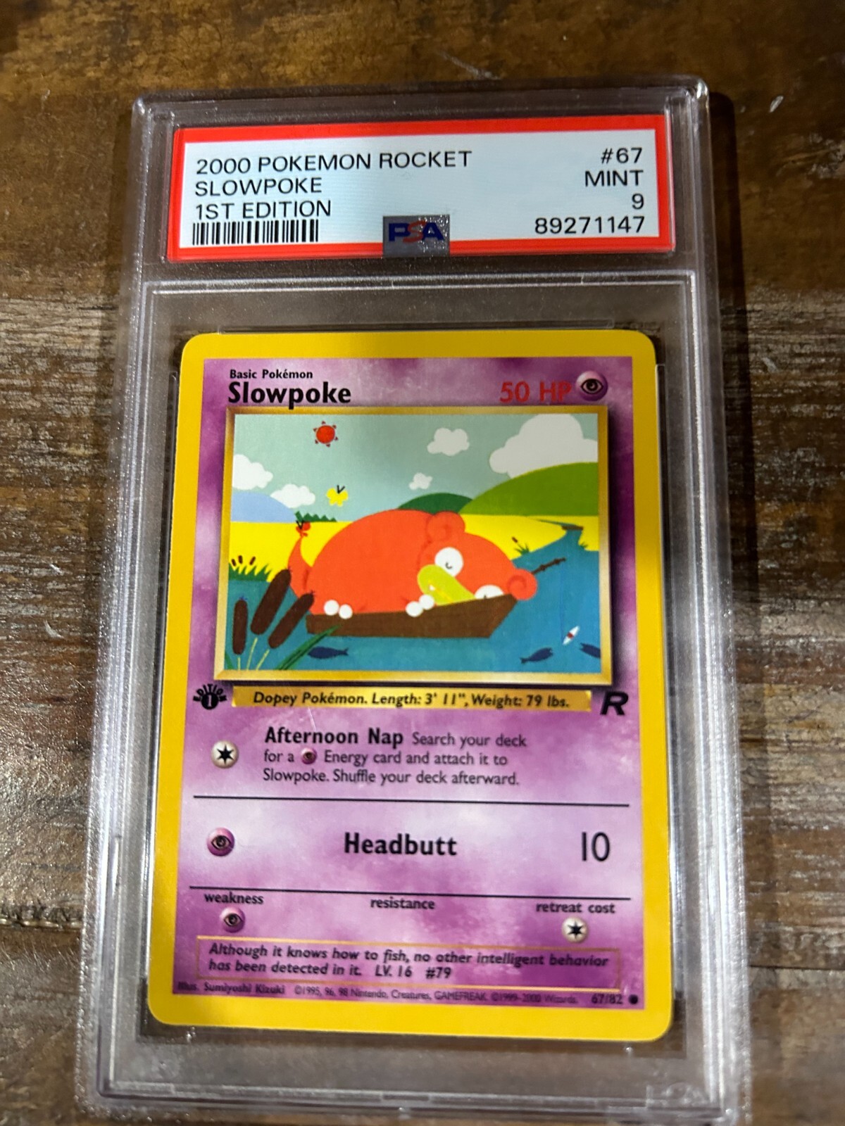 Pokemon 2000 Rocket SLOWPOKE 1ST Edition #67 PSA 9 Mint RARE