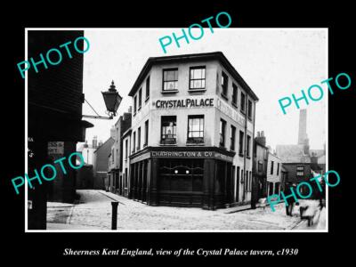 OLD POSTCARD SIZE PHOTO SHEERNESS KENT ENGLAND THE CRYSTAL PALACE TAVERN c1930