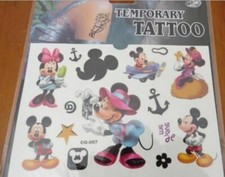 NEW 2 x Sheets of Mickey  Minnie Temporary Tattoos - 15.5cms x 11cms