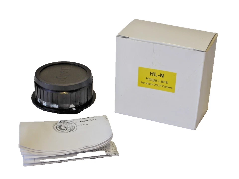 Holga 60mm f8 HL-N lens for Nikon DSLR + makers caps, instructions & Box - Image 2 of 4