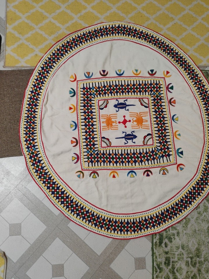 Vintage Embroidery Tablecloth Tapestry Wilendur Crewell SailCloth