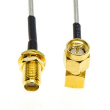 SMA male Right Angle to SMA female Bulkhead Lot Jumper RF Coaxial RG405 Cable