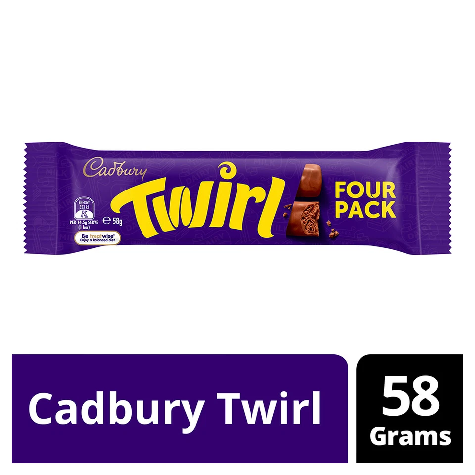 42pc Cadbury Dairy Milk Chocolate Twirl Bar 58g Choco Confectionery Sweet Snack - image 4 of 4