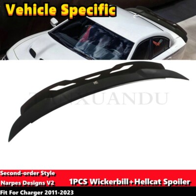 NP Designs 1PCS Wickerbill + Hellcat Spoiler Wing For DODGE Charger 2011-2023 V2