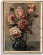 uniro Vintage Floral Wall Art, Retro Flower Botanical Painting, Farmhouse Wall D