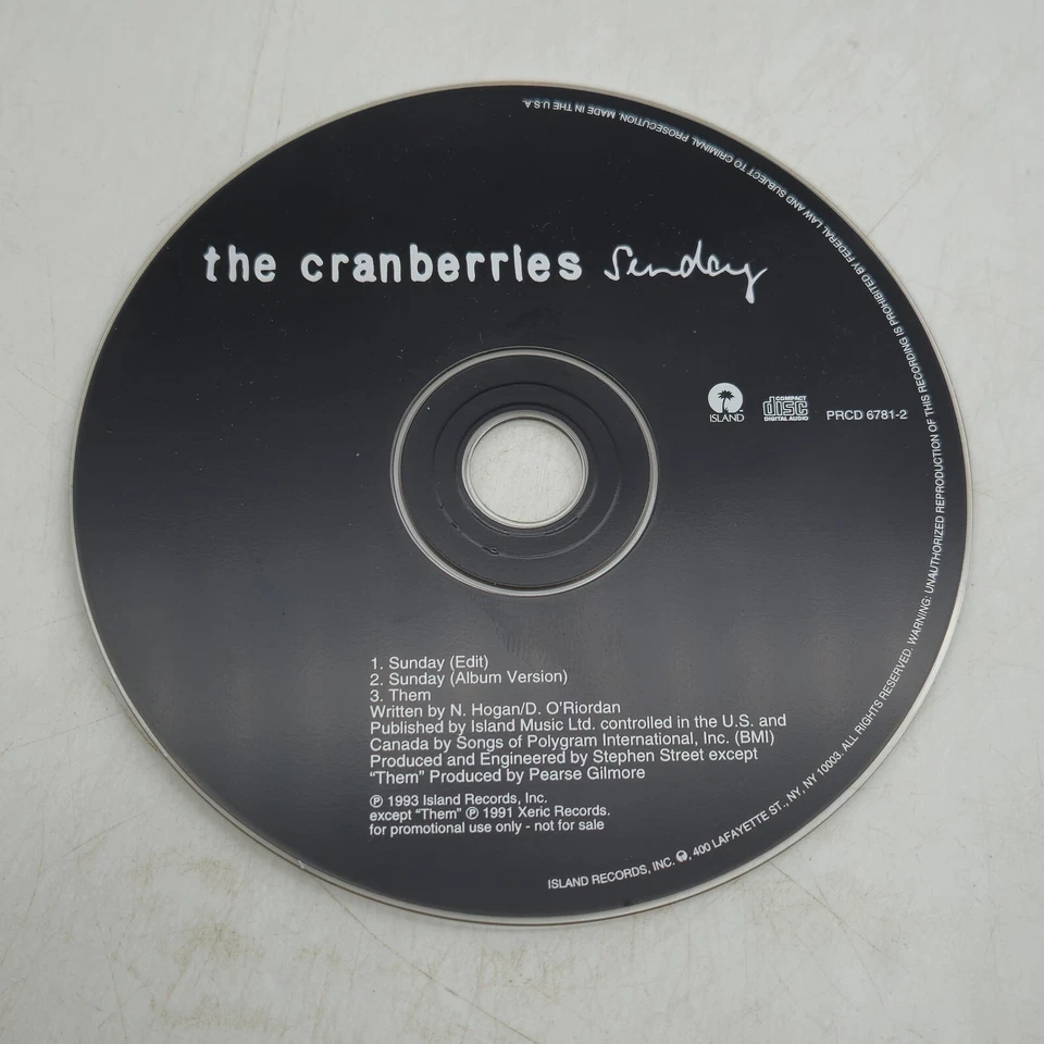 The Cranberries: воскресный сингл (CD, Island Records) ультра РЕДКИЙ ДИСК ТОЛЬКО - Изображение 2 из 4
