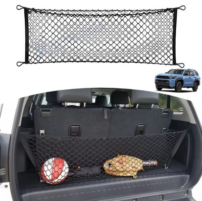 Fit Toyota 4Runner 2010+ Double-Layer Elastic Rear Trunk Cargo Storage Net Mesh