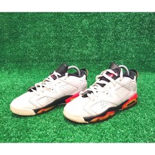 Nike Air Jordan 6 Retro Low Athletic Sneakers Kids 7Y White Black 768881-123