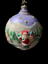 Vintage Enchanted Forest European Style Blown Glass Christmas Ornament