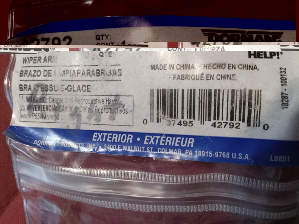 Brazo limpiaparabrisas delantero derecho - Dorman 42792 - Buick Caddy Chevy Olds Pontiac Foto 2 de 3