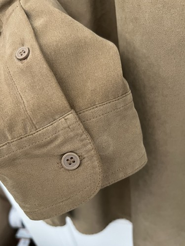Knights Bridge Brown Faux Suede Shirt Long Sleeve Lined Size XL - Picture 5 of 8
