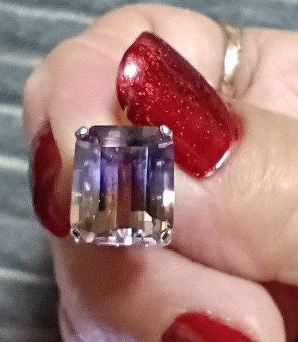 Set Of Rare Natural Ametrine W/ Two Rings And Set Of Earrings
