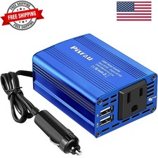 150W Car Power Inverter DC 12V to 110V AC Converter with 3.1A Dual USB Power ...