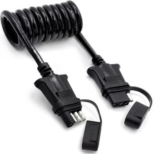 4 Way Flat Trailer Light Wiring Extension 4.5Ft 55 In, Stretchable Coiled Cable