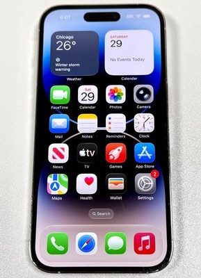 Apple iPhone 14 Pro 512GB Silver Unlocked 91% Battery Health Grade C-