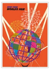 1964 New York World’s Fair - Vintage Travel Poster - Unisphere Globe c.1964