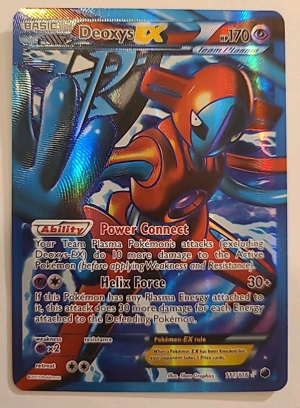 Deoxys EX (Team Plasma) (Full Art) 111/116 Plasma Freeze Holo Near Mint Grade iT