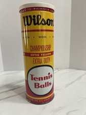 Vintage Wilson Championship Extra Duty Tennis Ball Can 3 Balls Optic Yellow