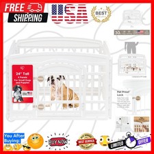 Dog Playpen, 4-Panel Pet Exercise Pen with Door Gate 35 x 35 x 24 Puppy Play...