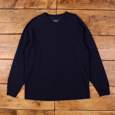 LL Bean T-Shirt L Herren 00s Blau Rundhals Sweatshirt Navy Langarm