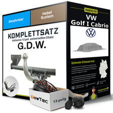 Anhängerkupplung abnehmbar für VW Golf I Cabrio +E-Satz NEU