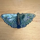 Fenton Art Glass Butterfly Figurine Paperweight Blue Green Purple Glossy