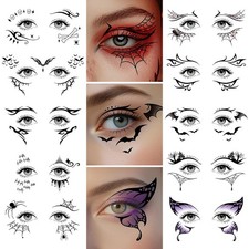 Halloween Eye Shadow Temporary Tattoos Adults, Eyeshadow Makeup Kit Black
