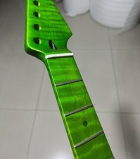 AAAA Stainless steel 22fret Roasted flame Maple Electric guitar neck Satin green