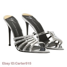 New Fashion Womens Pointed Toe Sandals Rhinestone High-heeled Chic Slippers