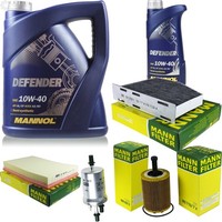 Mann Inspektionspaket 6L Mannol Defender 10W-40 FüR Vw Golf V 3.2 R32 4Motion