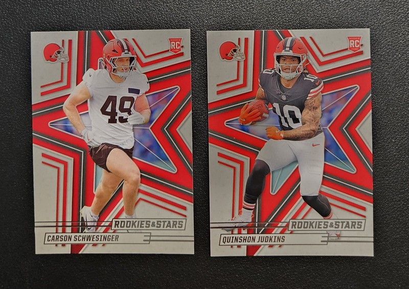 2025 Panini Rookies & Stars Quinshon Judkins, Carson Schwesinger DROY 2 Card Lot