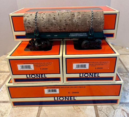 Lionel 6-29449 Weyerhaeuser madera esqueleto escala O vagones de troncos tren paquete de 3 #2 conjunto | Zustand: New